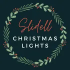 Slidell Christmas Lights logo: wreath with text 